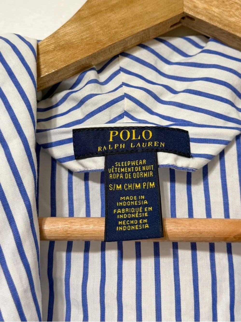 Polo Ralph Lauren Mens 100% Cotton Striped Lightweight Robe Pockets Size Medium
